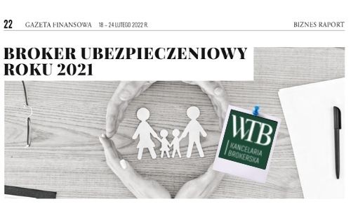 Kancelaria Brokerska WTB - Leszno - Piła - Ranking Najlepszych Brokerów Ubezpieczeniowych Roku 2021